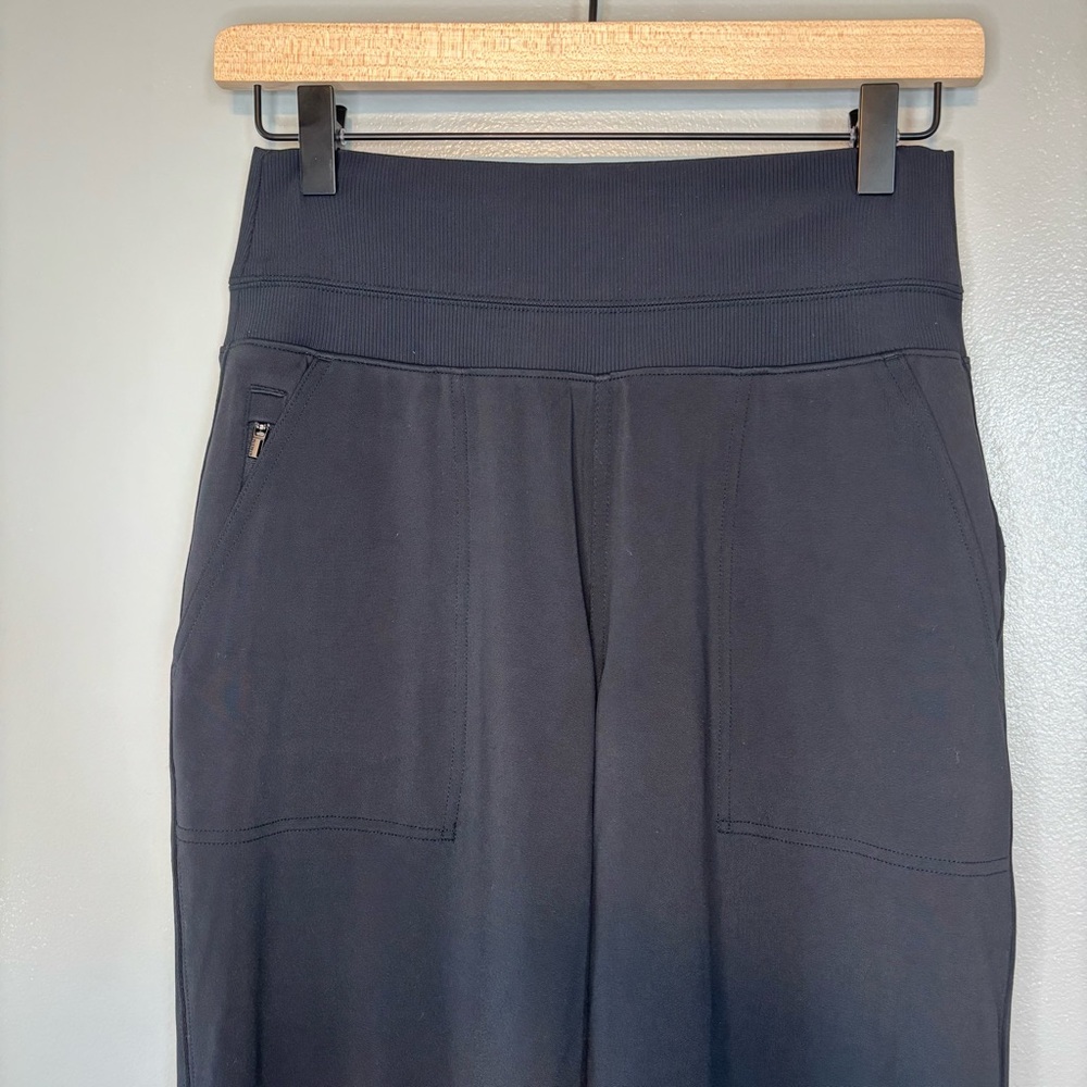 Athleta Small Venice High Rise Wide Leg Pant Black Zip Pockets - Picture 3 of 5